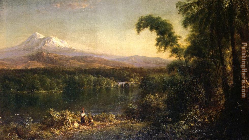 Frederic Edwin Church Figures in an Ecuadorian Landscape